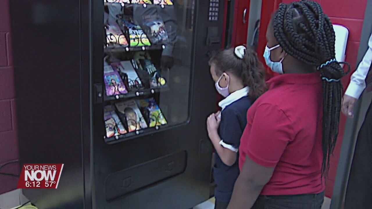 A vending machine takes on a new role at Lima's Heritage Elementary School